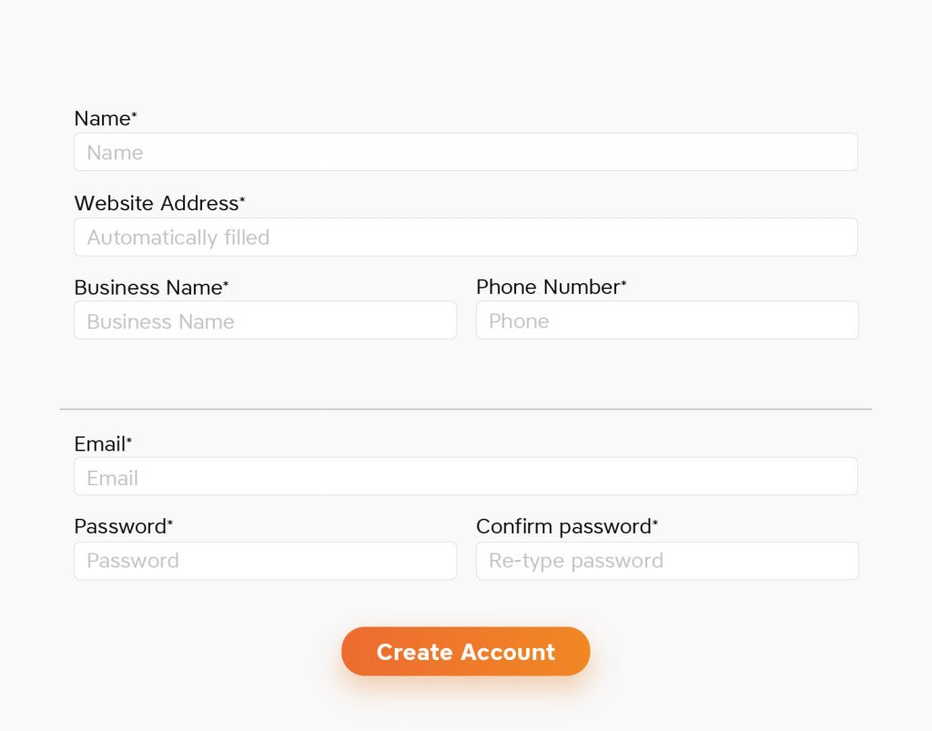web Lakeland Signup form
